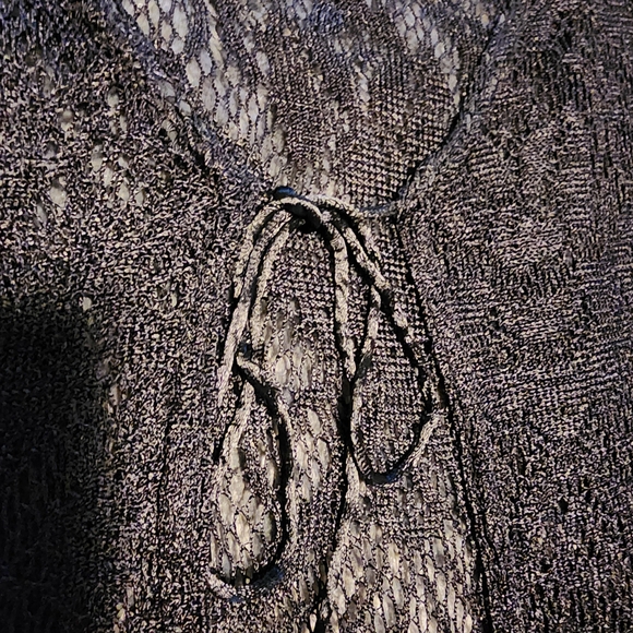 Black Lace Fringe Cardigan - Picture 5 of 5